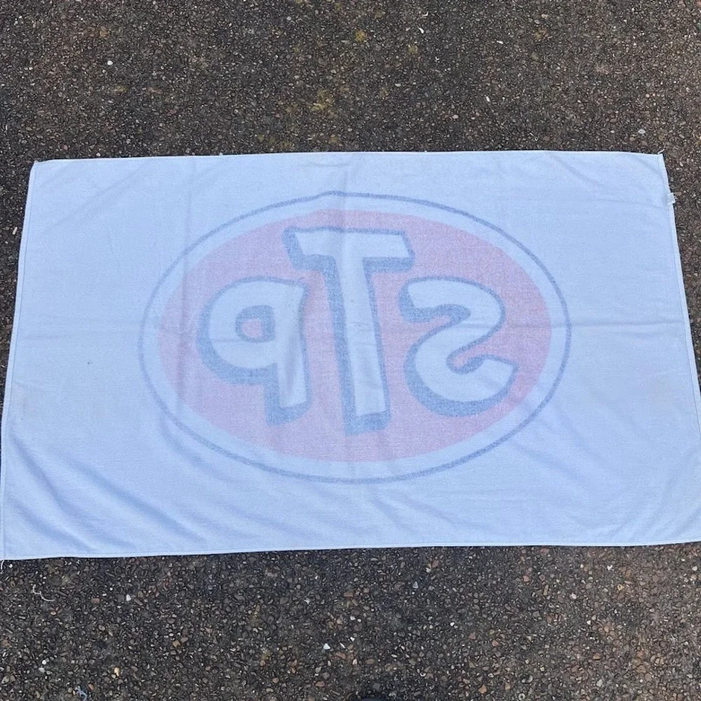 Vintage STP Racing Oil Advertisement Beach‎ Towel Cotton Made in USA